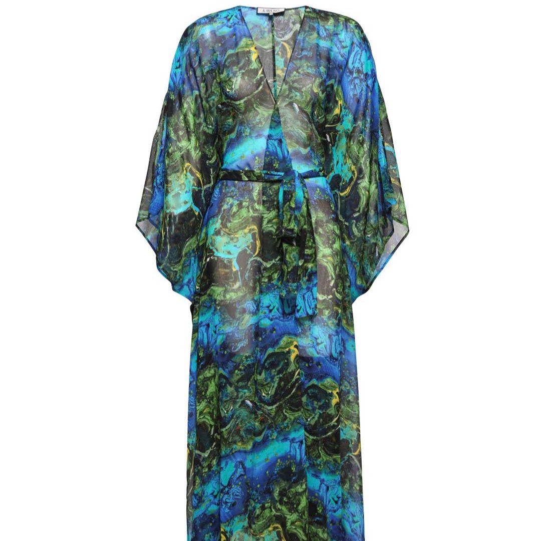 Kareno Amadea Silk Kaftan Aegean Sea