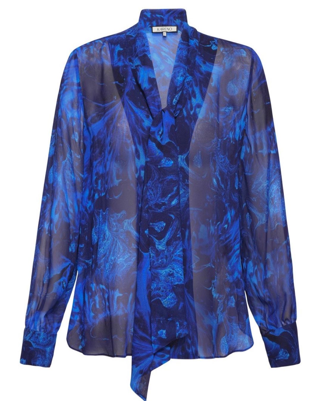 Kareno Dea Silk Blouse Indigo Sky